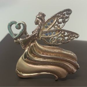 AAI Signed Enamel Angel Brooch